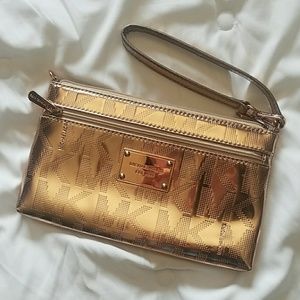Michael Kors large rose gold wristlet